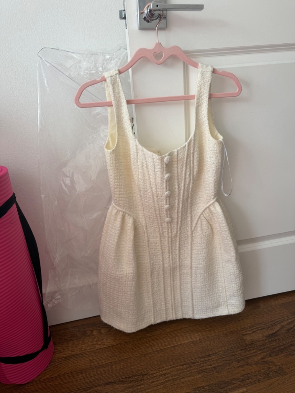 SELF PORTRAIT NWOT Tweed Cream Dress Size 0 - Picture 4 of 4